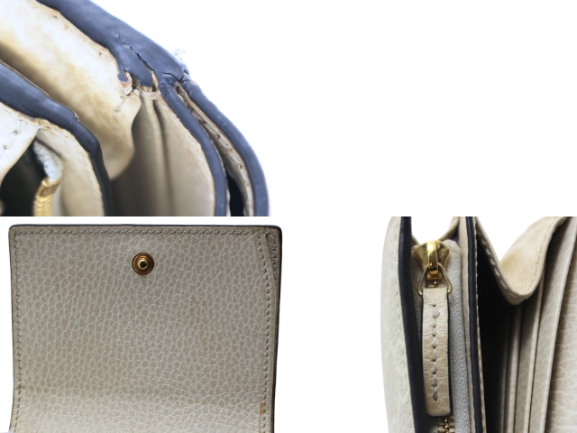 GUCCI グッチ 財布 ダブルGバイカラーミディアムウォレット ホワイト GGスプリーム/レザー 598587 2120000347108 【200】