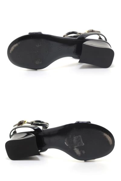 LOUIS VUITTON ルイ・ヴィトン 靴 ヴェデット・ライン サンダル レディース36ハーフ ブラック モノグラム/パテント (2147100407150) 【200】