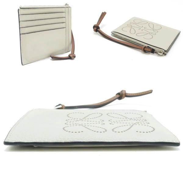 LOEWE ロエベ フラグメントケース ベージュ/ブラウン レザー C500O37X01【430】2120000311406