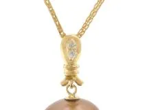 JEWELRY　貴金属・宝石　ネックレス　イエローゴールド　K18　パール　真珠　ダイヤモンド　6.1g（2147100577594）【200】