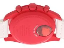 SWATCH　スウォッチ　時計　ムーンウォッチ MISSION TO MARS　OMEGAコラボ　SO33R100　クオーツ　バイオセラミック　ナイロン　白文字盤　日常生活防水　男性用　【434】