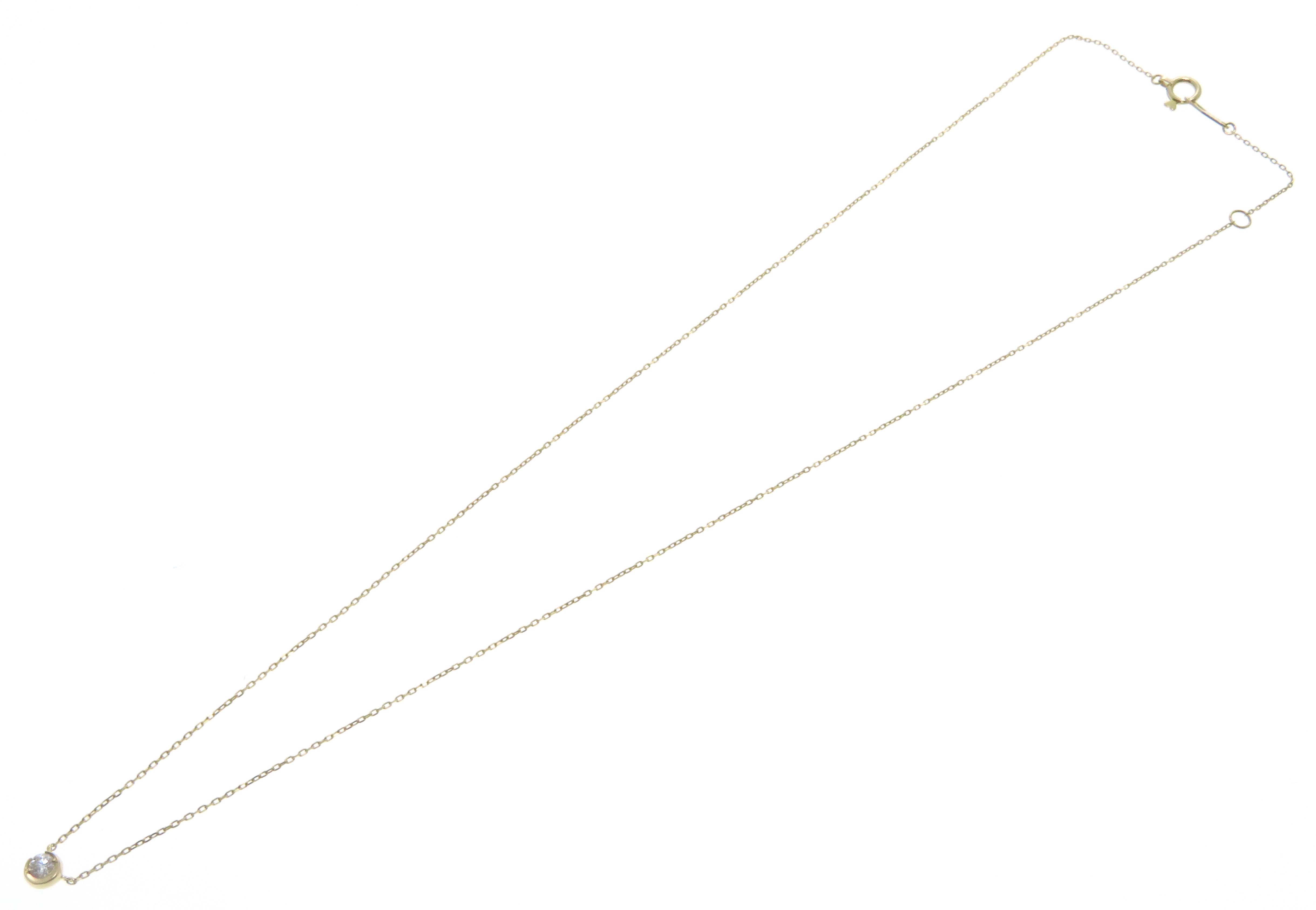 STAR JEWELRY スタージュエリー ムーンデザインネックレス K18イエローゴールド ダイヤモンド0.06ct 全体重量約0.9g
