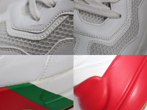 GUCCI ホワイトメッシュスニーカー　GUCCI シェリーライン　シューズ GUCCI グッチ 靴 スニーカー メンズ8 ホワイト シェリーライン
