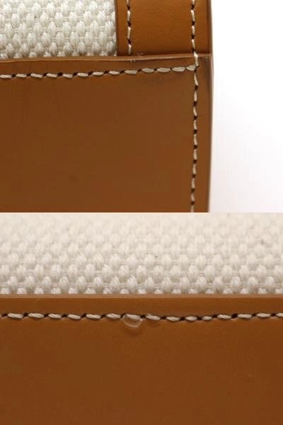 CELINE　セリーヌ　ハンドバッグ　バーティカル　カバ　スモール　ホワイト　キャンバス／レザー　192082　2120000334382　【200】【中古】【大黒屋】