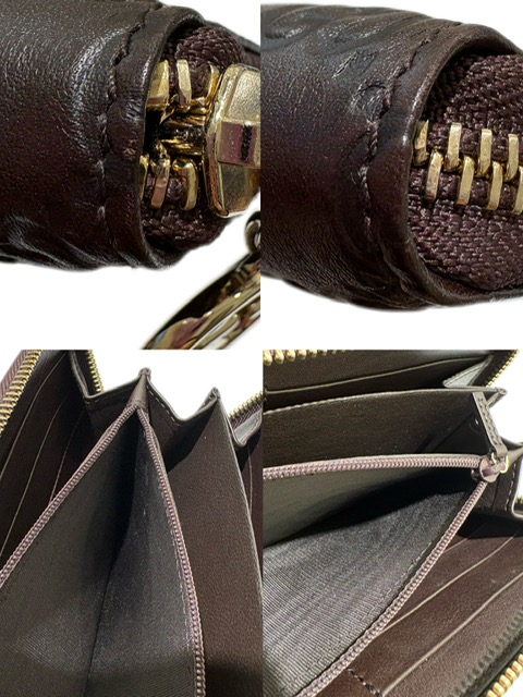 GUCCI グッチ グッチシマ ラウンドファスナー長財布 ダーク