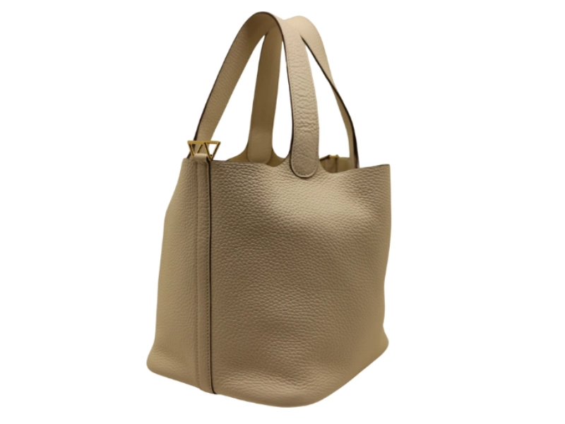 HERMES エルメス ピコタンロックMM ハンドバッグ ナタ B刻 2023年 トリヨンクレマンス GP ゴールドメッキ金具 2120000352102【200】