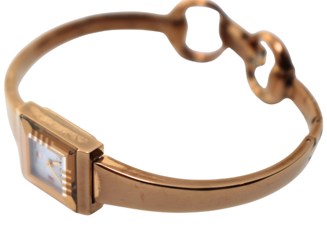 GUCCI グッチ 腕時計 128.5 バングルウォッチ GP シェル クォーツ レディース 2143200634496 【200】