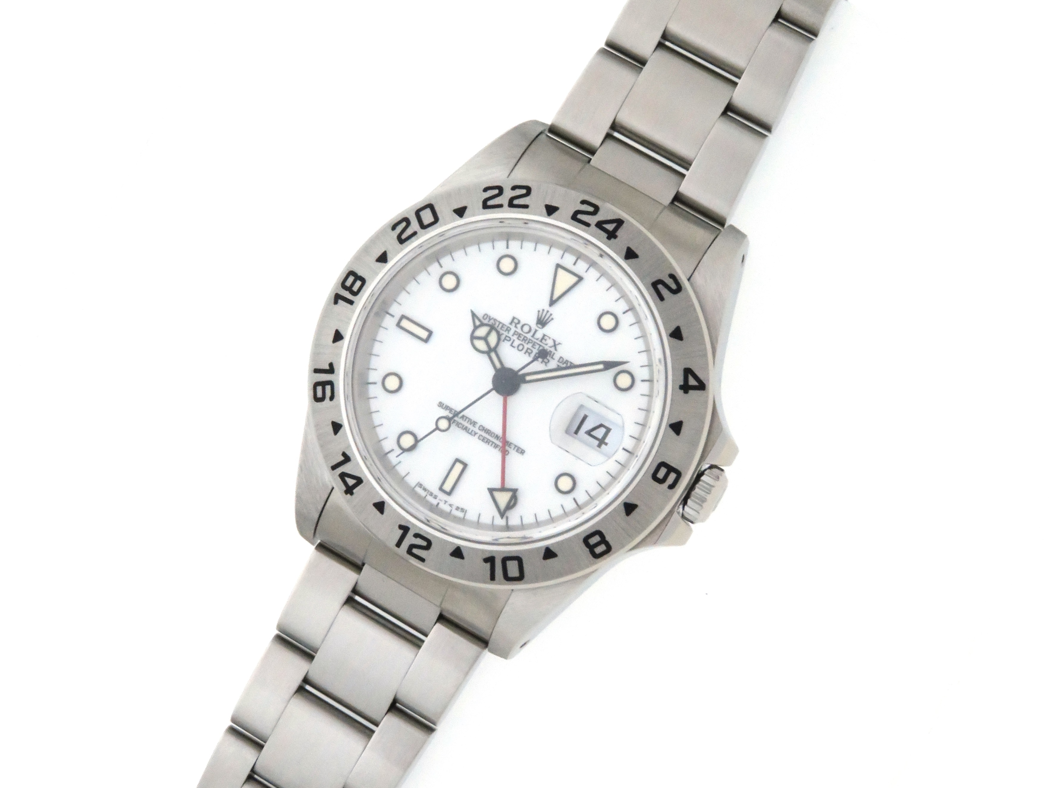 【117359】ROLEX ロレックス  16570 エクスプローラー2 トリチウム ホワイト　ダイヤル S番 SS 自動巻き 保証書 当店オリジナルボックス 腕時計 時計 WATCH メンズ 男性 男 紳士