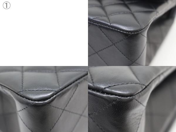 CHANEL シャネル マトラッセWフラップ23 ショルダーバッグ ブラック SV シルバー金具 ラムスキン 2120000302459【200】