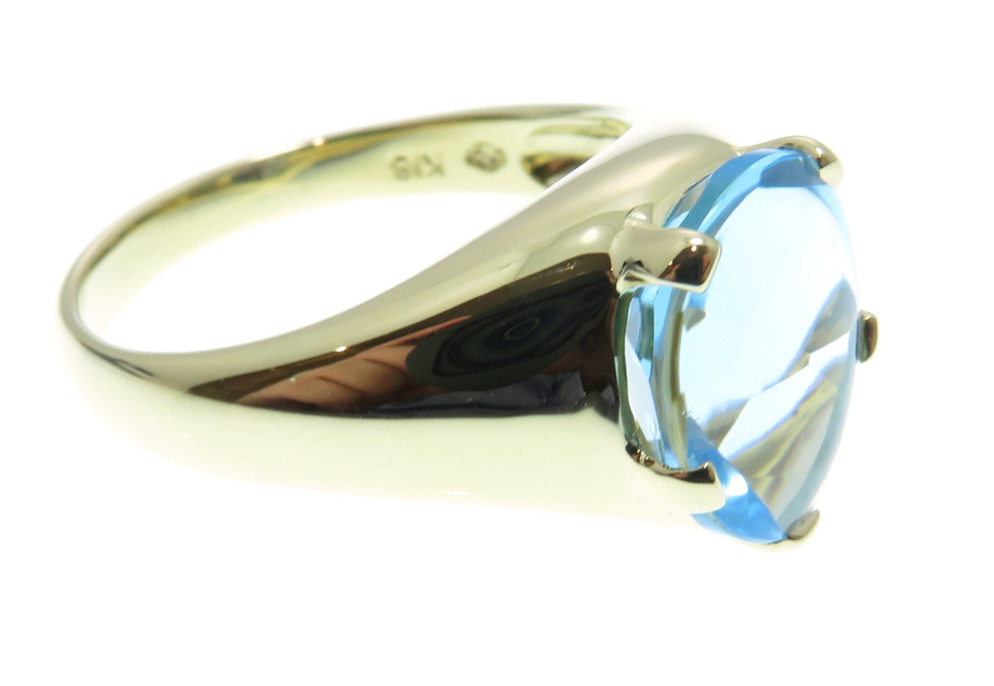 ノンブランドジュエリー ブルートパーズリング K18イエローゴールド