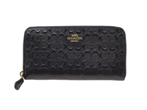 COACH コーチ ミニシグネチャー ラウンド 長財布 ネイビー パテント F54805　2148103856174【200】
