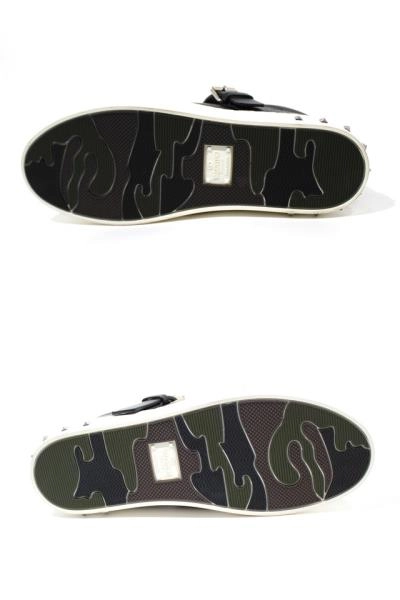 VALENTINO ヴァレンティノ 靴 Vパンク スニーカー レディース36ハーフ ブラック ホワイト レザー スタッズ 2143400222301 【200】