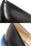 FENDI フェンディ 靴 パンプス レディス38(約24.5～25.0cm)  ブラック ネイビー レザー ファー RN146779 (2143700188178) 【200】