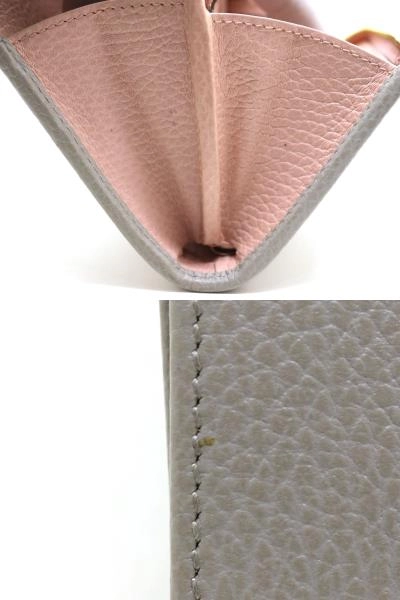 GUCCI　グッチ　ダブルＧ　ミディアムウォレット　財布　ライトグレー　レザー　598587　【200】