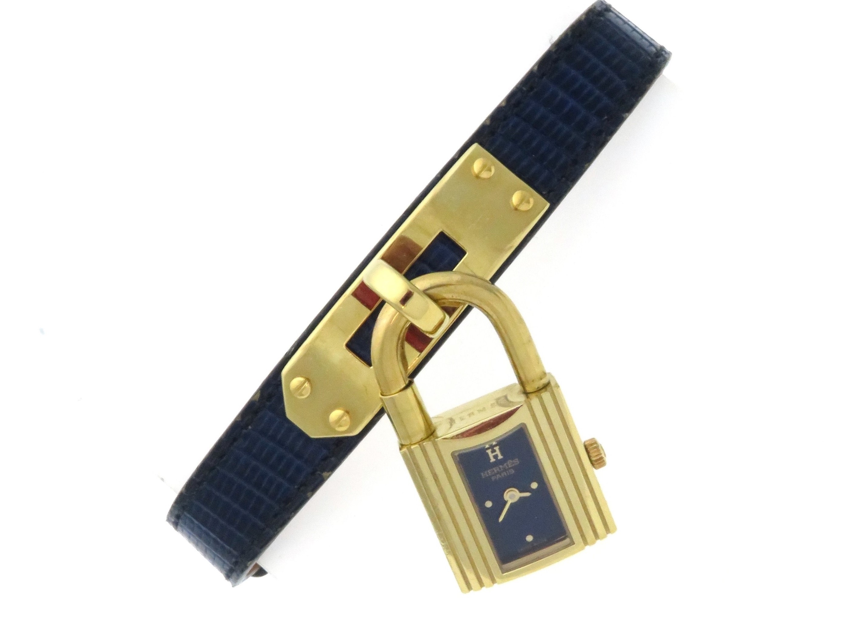 HERMES エルメス ケリーウォッチ GP/革 ゴールド文字盤 クォーツ