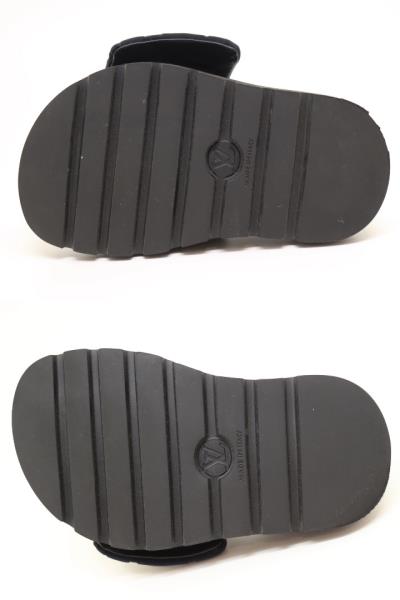 ヴィトン プールピローライン サテン ドット サンダル ブラック LOUIS VUITTON ルイヴィトン 靴 プールピローライン サンダル