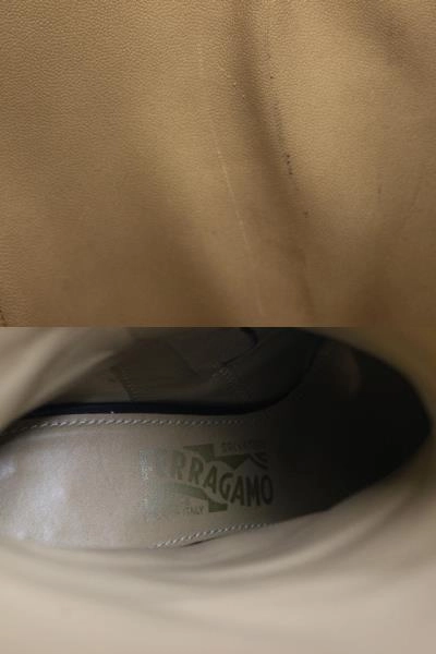 Salvatore Ferragamo サルヴァトーレ・フェラガモ ガンチーニロングブーツ レディース5ハーフ ブラック カーフ 2143700184255 【432】