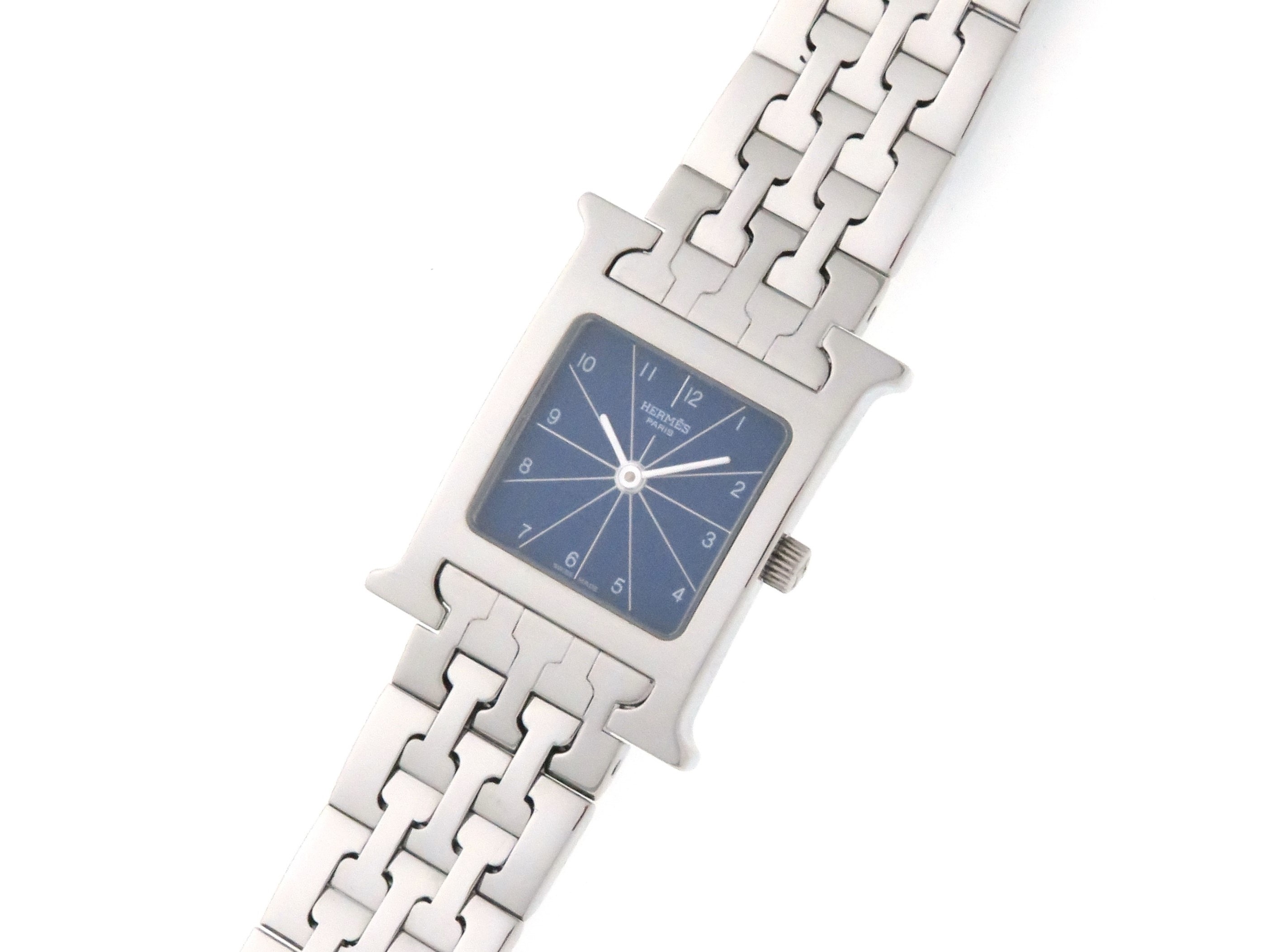 エルメス Hウォッチ HH1.210 青文字盤腕時計 レディース HERMES  