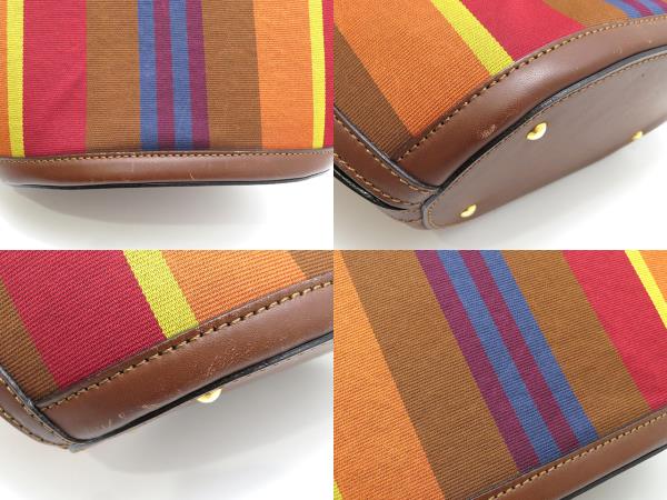 CELINE セリーヌ ヴィンテージ ストライプ柄ワンショルダー ブラウン