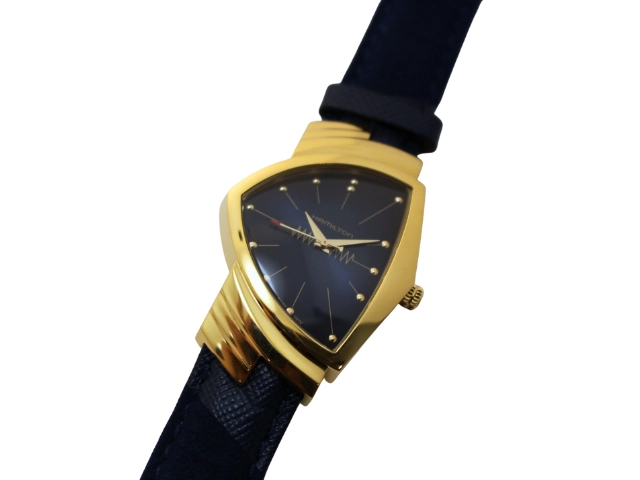 HAMILTON ハミルトン 腕時計 ベンチュラ ブルー GP/革 H243010 クォーツ レディース 2148103913037 【200】