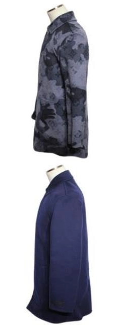 LOUIS VUITTON ルイ・ヴィトン 衣類 リバーシブルロングコート メンズ44 ネイビー/グレー ウール/シルク HJCO1WVZU (2120500250625) 【200】