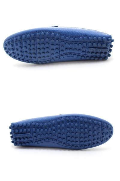 LOUIS VUITTON ルイヴィトン 靴 ローファー メンズ7(約26cm) ブルー レザー/ダミエ・アンフィニ (2148103772009) 【200】