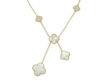 Van Cleef & Arpels　ヴァンクリーフ&アーペル　マジックアルハンブラNC　ネックレス　YG　イエローゴールド　ホワイトマザーオブパール　26.5g　VCARD79100　【200】