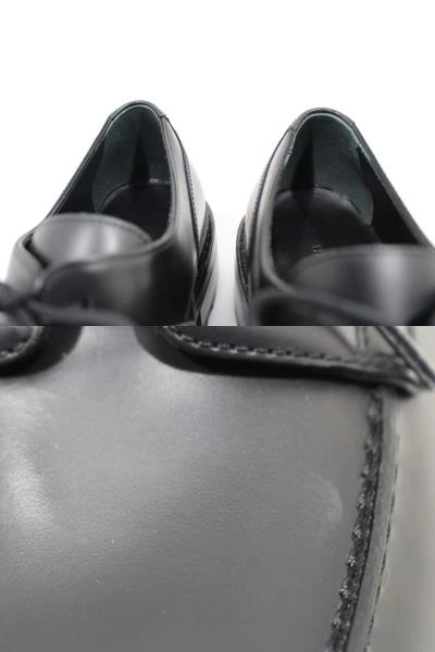 HERMES エルメス ファーストシューズ レディース37ハーフ ブラック/シルバー金具 ヴォー・グラッセ H222072Z 2143000656940 【432】