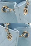 CHANEL シャネル マトラッセ ミニバケットバッグ ライトブルー/GP キャビアスキン 【430】2147400279778