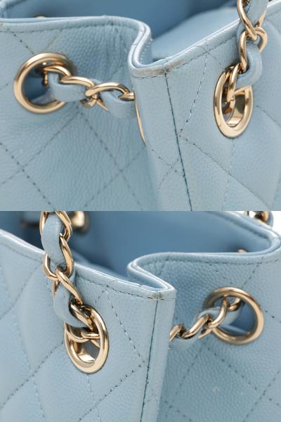 CHANEL シャネル マトラッセ ミニバケットバッグ ライトブルー
