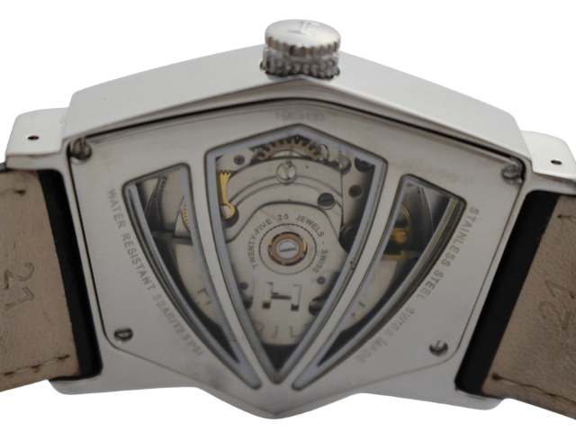 HAMILTON ハミルトン 腕時計 ベンチュラ SS/革 シルバー/スケルトン H245150 自動巻き 2148103865893 【200】