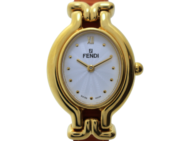 FENDI フェンディ 腕時計 カメレオン GP/革 シルバー 640L クォーツ