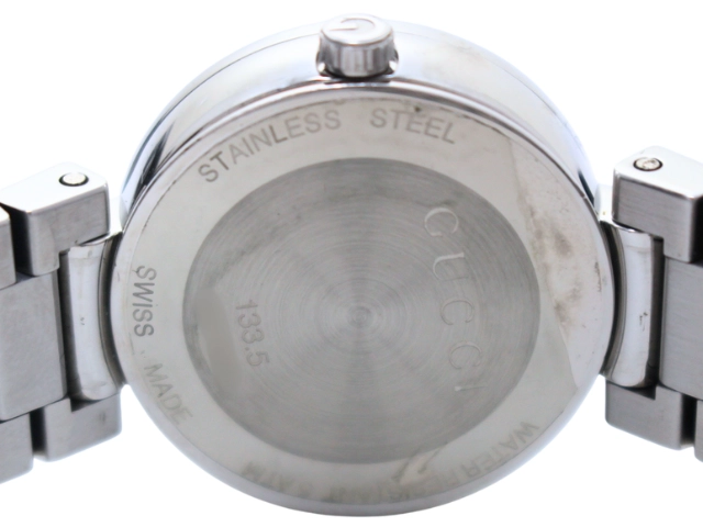 GUCCI グッチ 腕時計 インターロッキング SS ホワイトシェル2ポイントダイヤ YA133505/133.5 クォーツ レディース 2120000341601 【200】