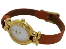 FENDI フェンディ 腕時計 カメレオン GP/革 シルバー 640L クォーツ