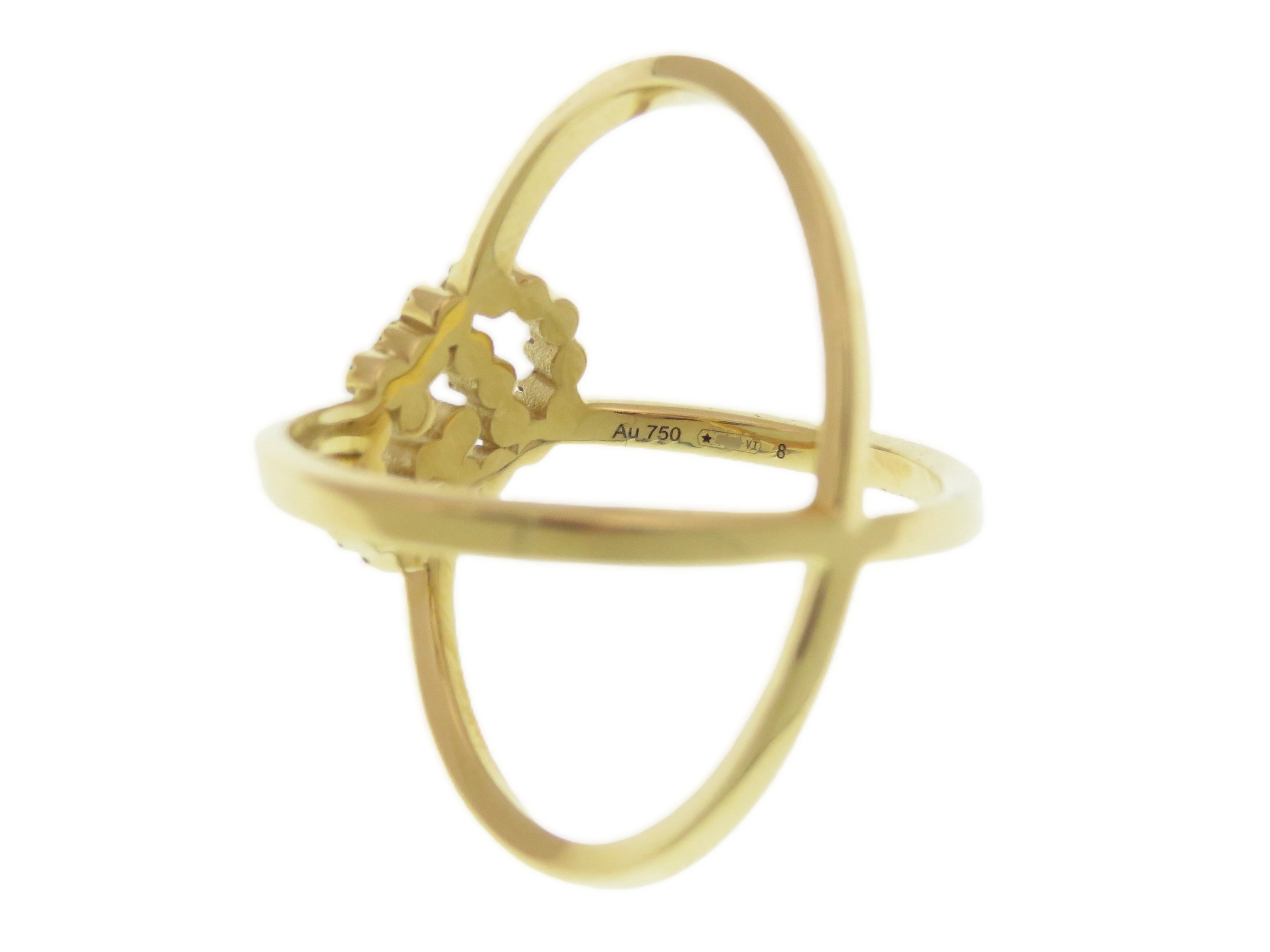 GUCCI　グッチ　GGランニングロゴクロスR　K18ゴールド　ダイヤモンド　4.3g　＃8　【431】2143100507623