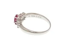 TASAKI　タサキ　 リング　PT900プラチナ　ルビー0.48　ダイヤモンド0.17　約5.0g　#14 【431】2120700015567