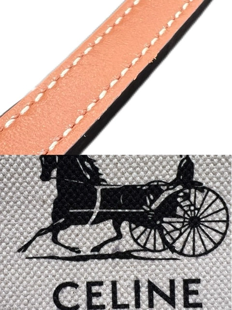 CELINE 　セリーヌ　ショルダーバッグ　 ミニ　バーティカルカバ　 ナチュラル・ブラウン 　キャンバス・カーフ 　193302  【472】HA