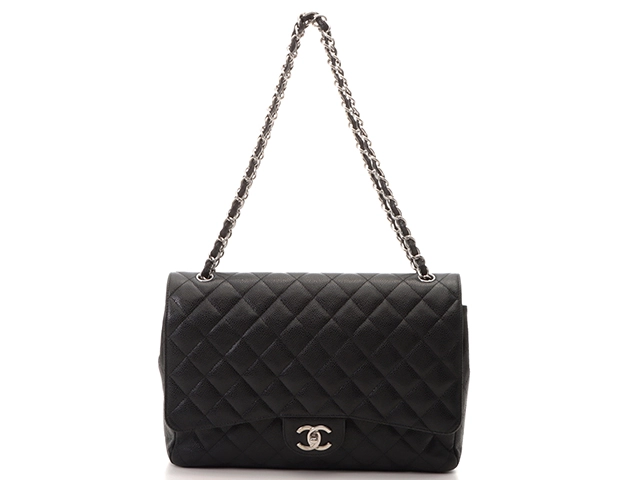 CHANEL シャネル ショルダーバッグ デカマトラッセWフラップチェーンショルダー キャビアスキン ブラック SV金具 【432】  の購入なら「質」の大黒屋（公式）