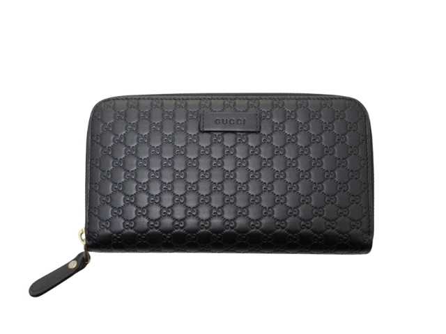 グッチ 長財布 GGレザー マイクログッチシマ レディース ブラック レッド GUCCI グッチ GG マイクロ グッチシマ 二つ折り 長財布 レザー