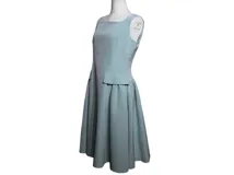 FOXEY NEW YORK ライトブルー ノースリーブワンピース38 FOXEY NEW YORK フォクシーニューヨーク ノースリーブワンピース