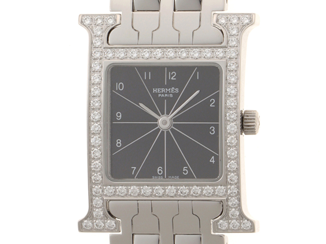 HERMES エルメス 時計 Hウォッチ HH1.230 クオーツ ステンレス ダイヤ  