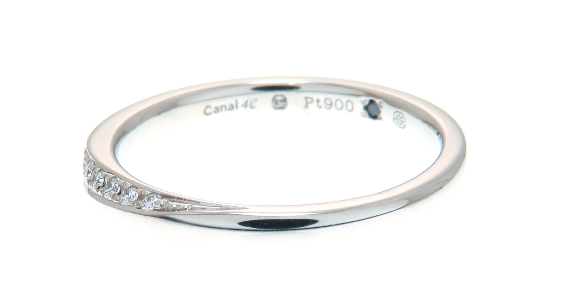 canal 4℃　カナルヨンドシー　ダイヤモンドリング　プラチナ900　ダイヤモンド　全体重量約2.9g　8.5号　【205】