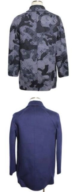 LOUIS VUITTON ルイ・ヴィトン 衣類 リバーシブルロングコート メンズ44 ネイビー/グレー ウール/シルク HJCO1WVZU (2120500250625) 【200】