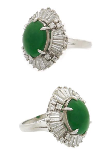 MIKIMOTO ミキモト リング 指輪 翡翠 ヒスイ プラチナ ダイヤモンド