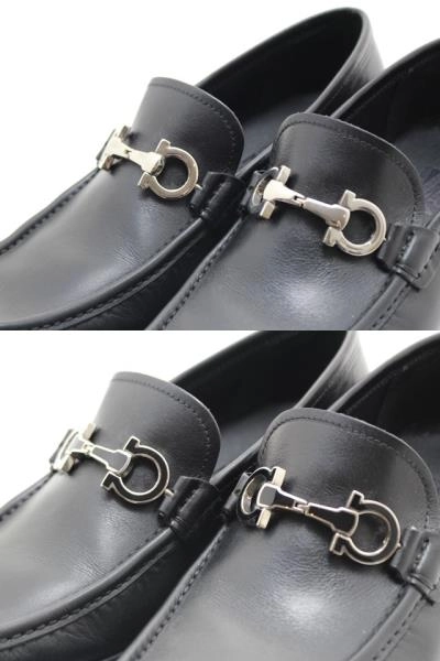 Salvatore Ferragamo フェラガモ 靴 ガンチーニモカシン メンズ5(約23.5~24cm) ブラック カーフ 0686084 参考定価:¥121,000- (2143300222944) 【200】