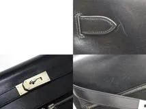 HERMES エルメス ケリーラキ40 ハントバッグ ショルダーバッグ □I ブラック SV 2120000296376【472】