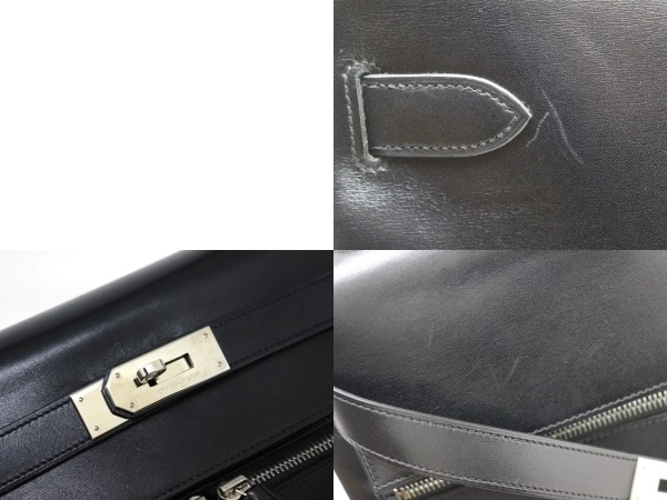 HERMES エルメス ケリーラキ40 ハントバッグ ショルダーバッグ □I ブラック SV 2120000296376【472】