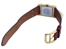 HERMES エルメス 腕時計 メドール ホワイト GP/革 クォーツ レディース