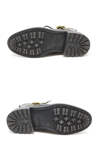 LOUIS VUITTON　ルイ・ヴィトン　靴　コンバットブーツ　メンズ6ハーフ　ブラック　レザー　2120500256924　【432】