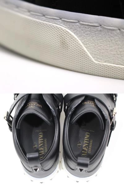 VALENTINO ヴァレンティノ 靴 Vパンク スニーカー レディース36ハーフ ブラック ホワイト レザー スタッズ 2143400222301 【200】